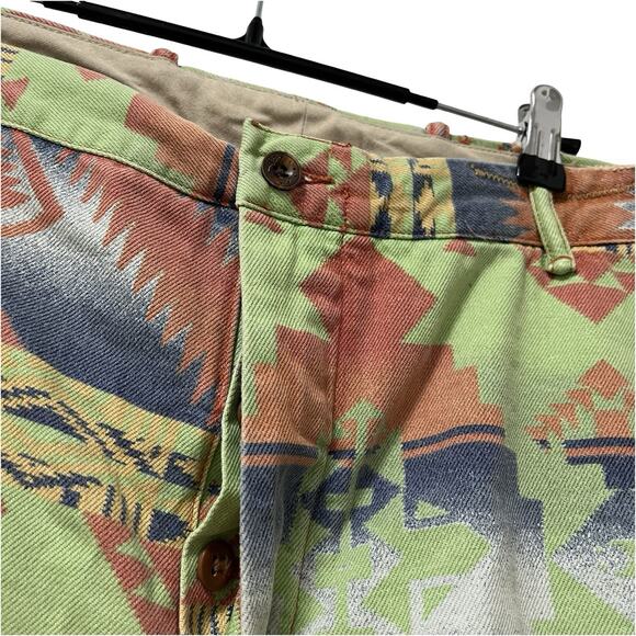 Polo Ralph Lauren Mens Aztec Print Raw Hem Shorts Size 42 Colorful Southwestern - Picture 4 of 9